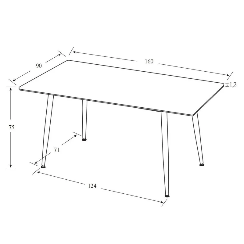 Tavolo con piano in ceramica effetto marmo grigio lucido 160x90 cm - Mila