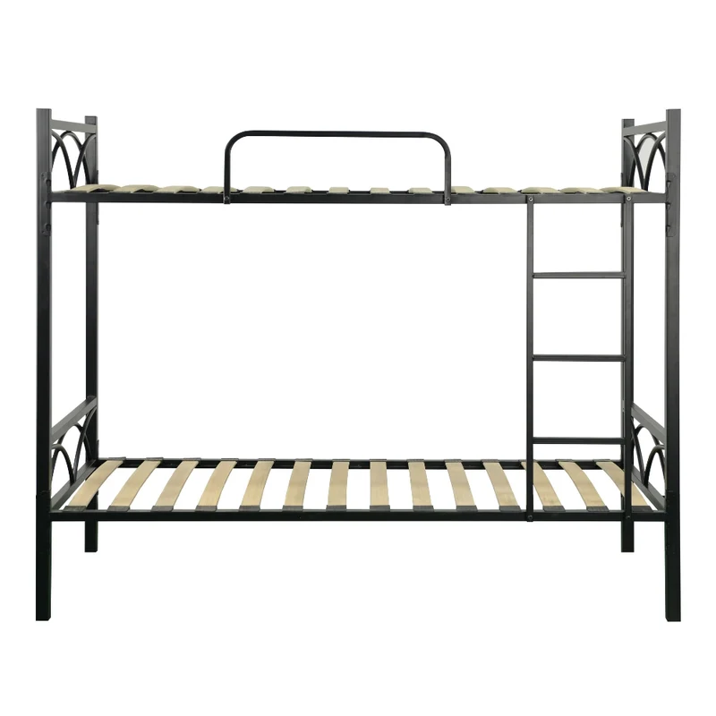 Letto a castello con reti incluse in metallo colore nero - Wind