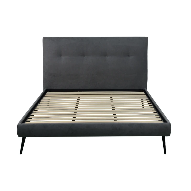 Letto singolo con rete inclusa tessuto ash colore grigio - Stiletto