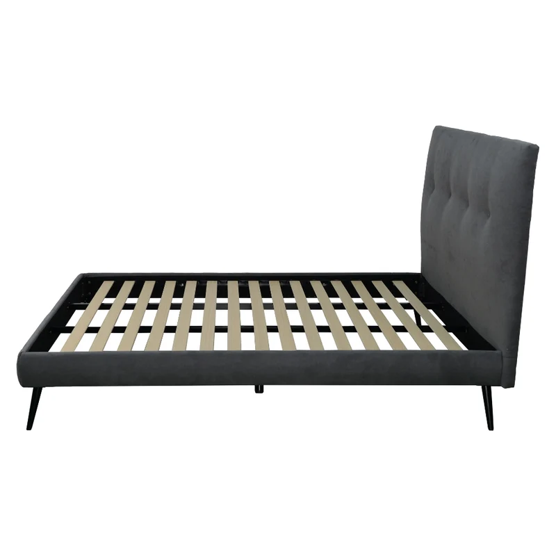 Letto singolo con rete inclusa tessuto ash colore grigio - Stiletto