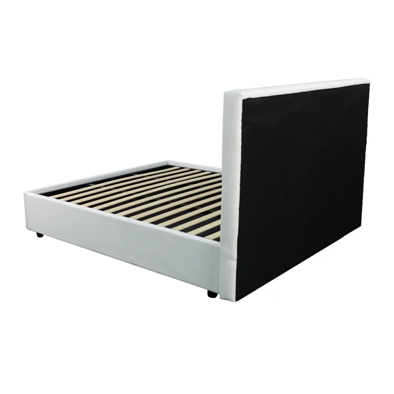 Letto singolo contenitore ecopelle colore bianco - Ascoli