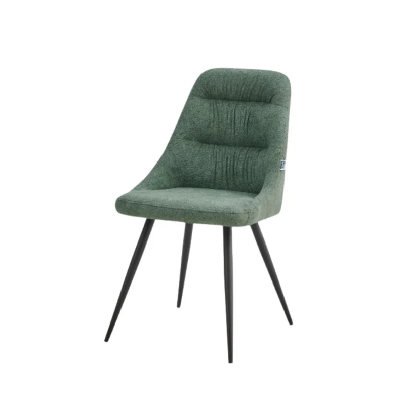 Set 2 sedie imbottite tessuto colore verde e gambe in metallo nero - Cascade