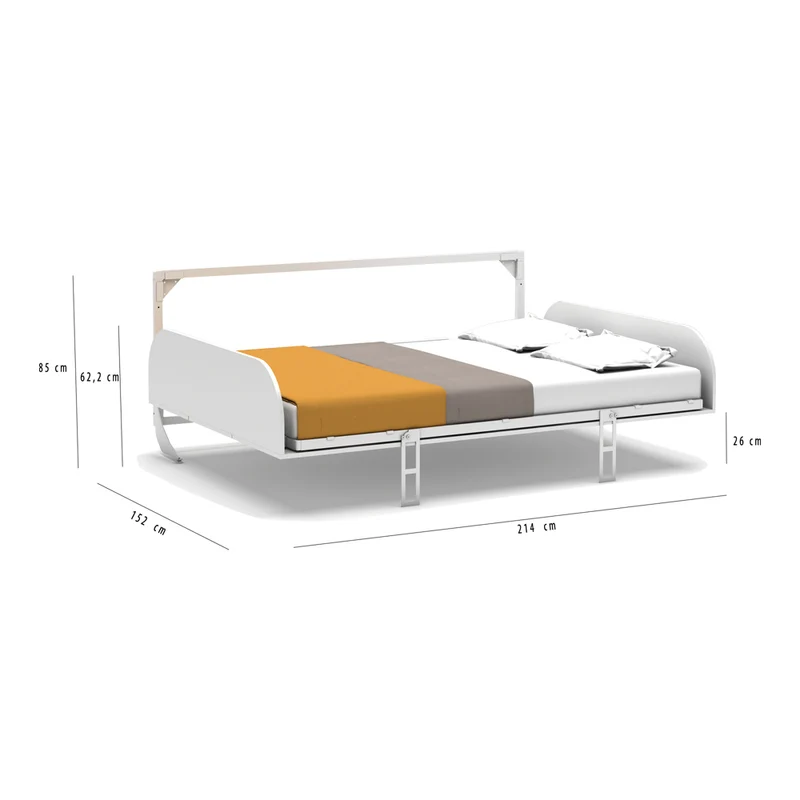 Letto matrimoniale a scomparsa colore bianco 214x148H cm - Simple