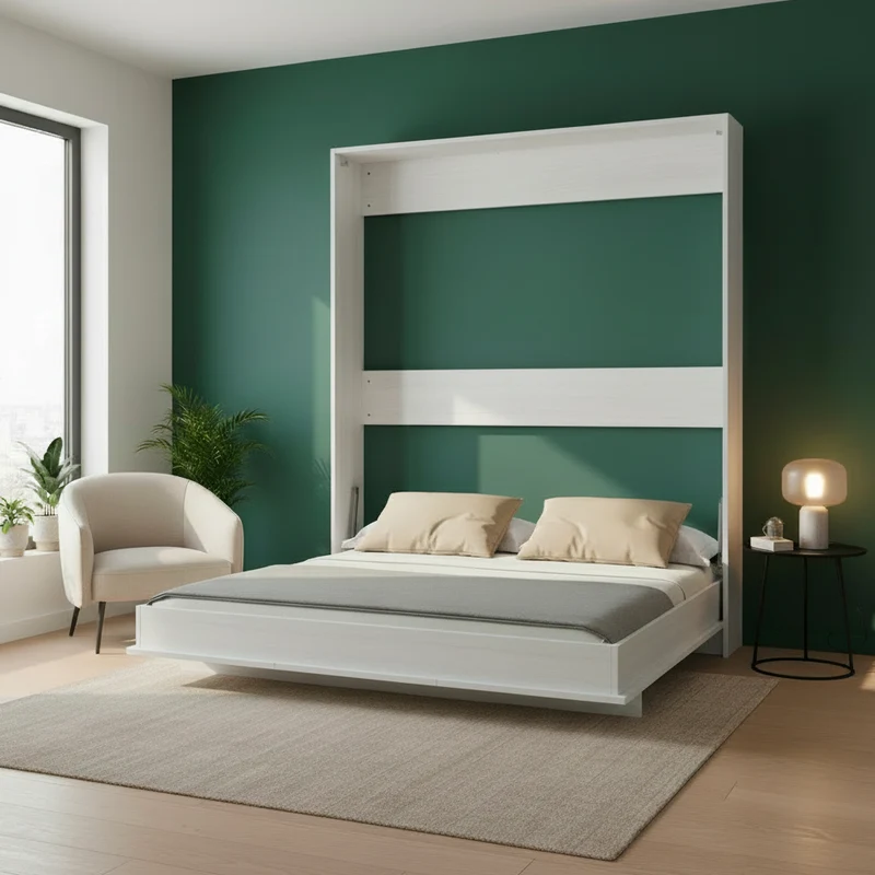 Letto matrimoniale a scomparsa colore bianco 164x221H cm - Primer