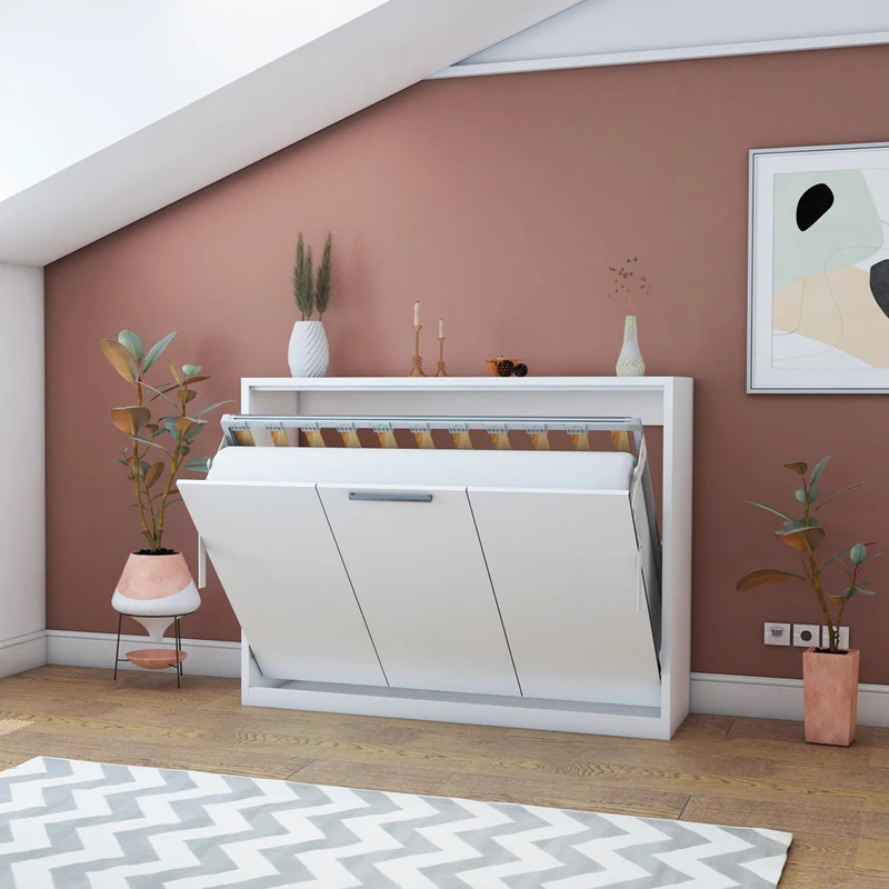 Letto matrimoniale pieghevole a scomparsa colore bianco 164x120H cm - Capsule