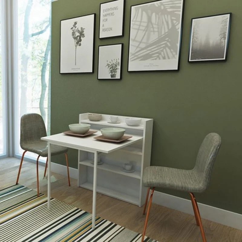 Tavolo scrivania a scomparsa colore bianco 80x20x93H cm - Maso