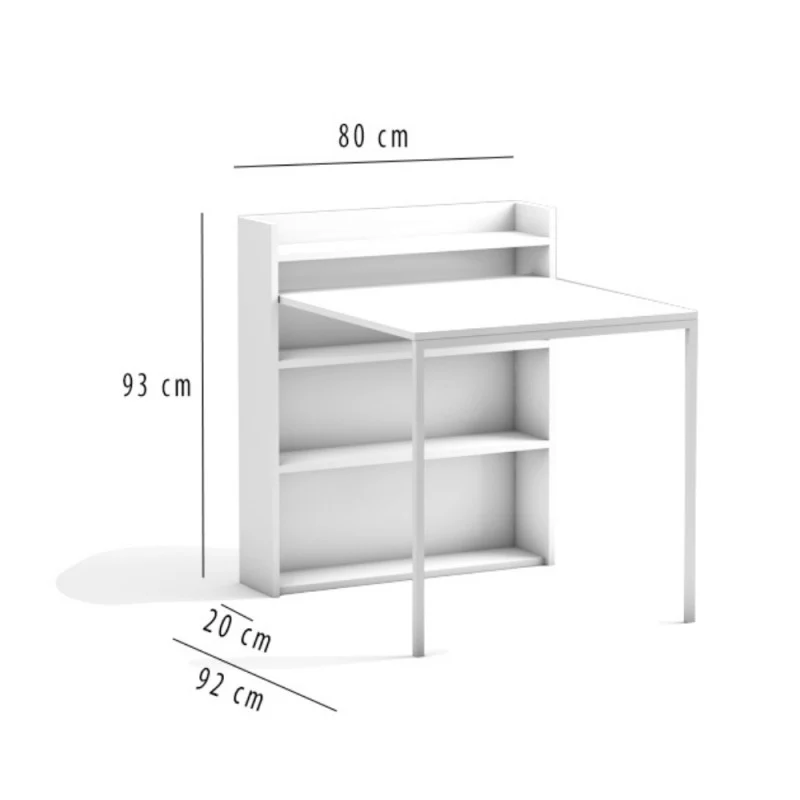 Tavolo scrivania a scomparsa colore bianco 80x20x93H cm - Maso