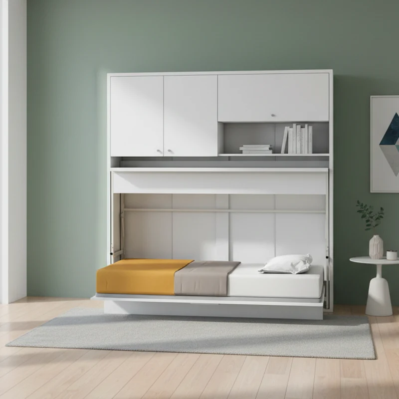 Letto a scomparsa singolo con scrivania estraibile colore bianco 207 cm - Nitro