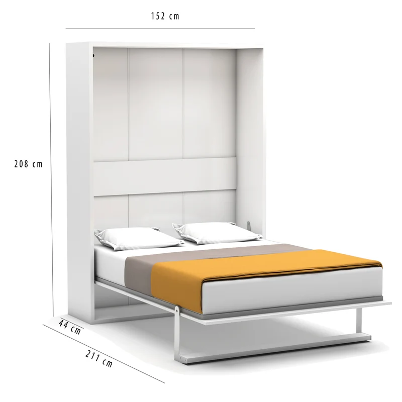 Letto matrimoniale a scomparsa colore bianco 152x208H cm - Loft