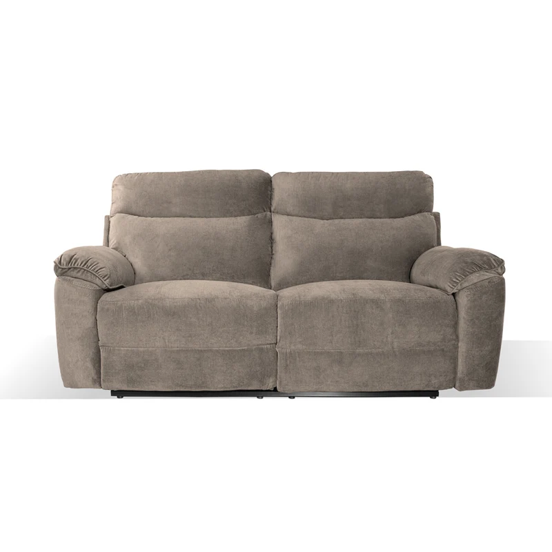 Divano 3 posti recliner elettrico tessuto barrel21 tortora Boston 200x100x102H
