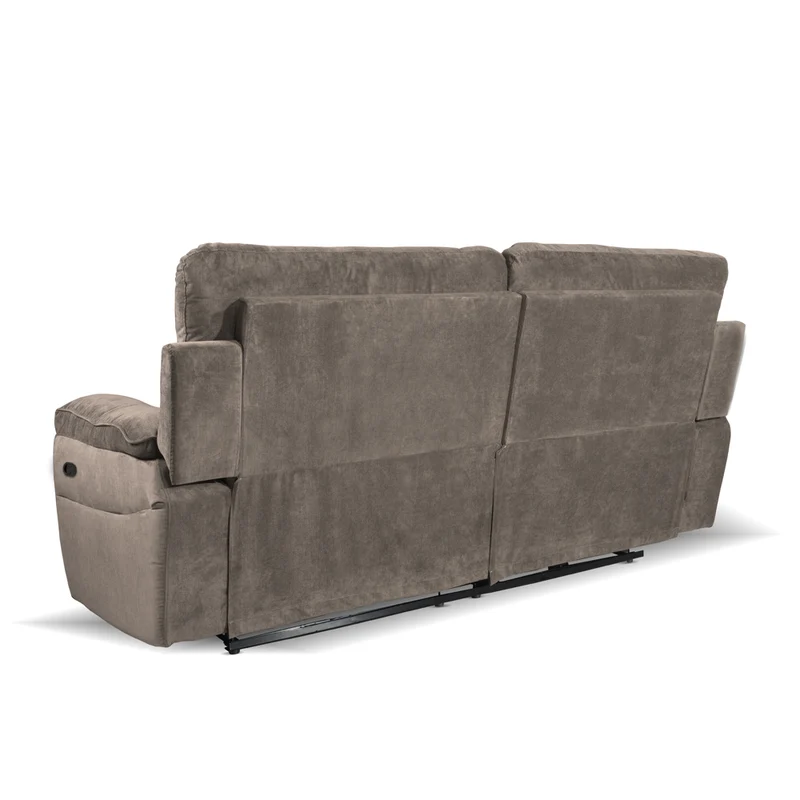Divano 3 posti recliner elettrico tessuto barrel21 tortora Boston 200x100x102H