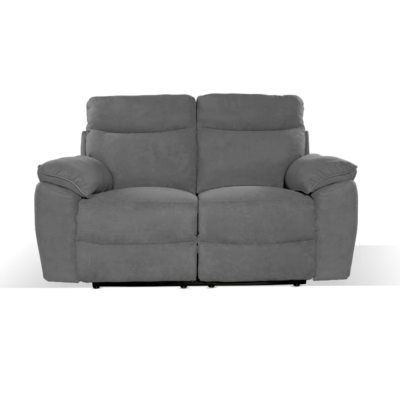 Divano 2 posti con recliner elettrico tessuto grigio - Boston