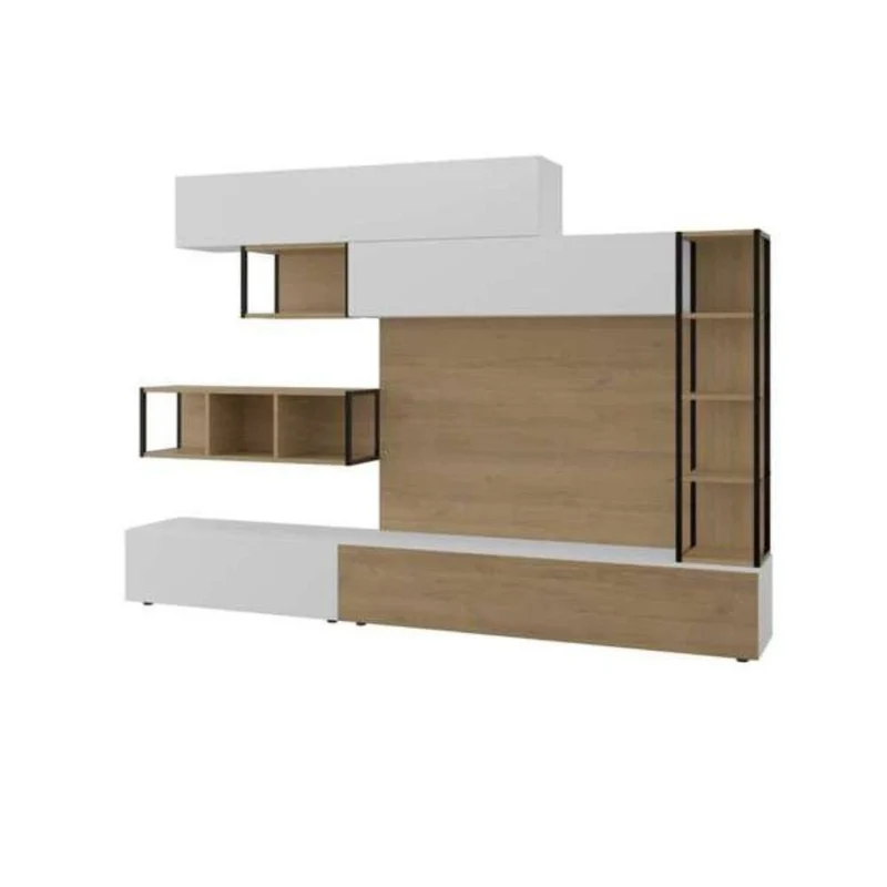 Parete attrezzata colore bianco e rovere 260 cm - Tronador