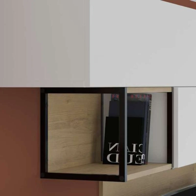 Parete attrezzata colore bianco e rovere 260 cm - Tronador