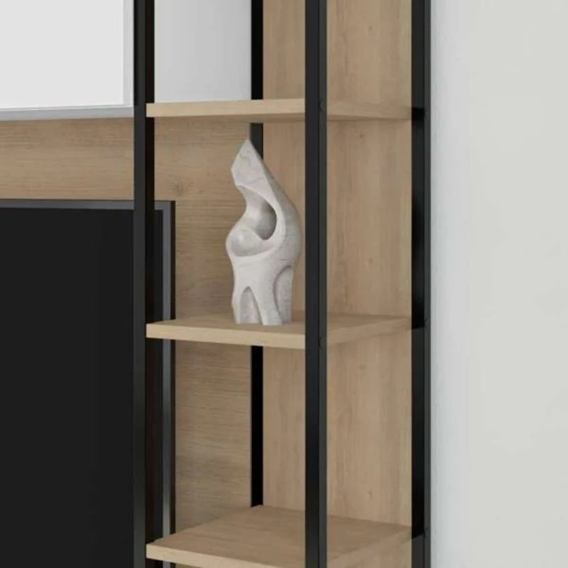 Parete attrezzata colore bianco e rovere 260 cm - Tronador
