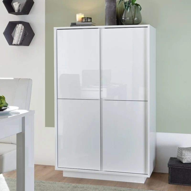 Mobile contenitore 4 ante bianco lucido 92 cm - Ice