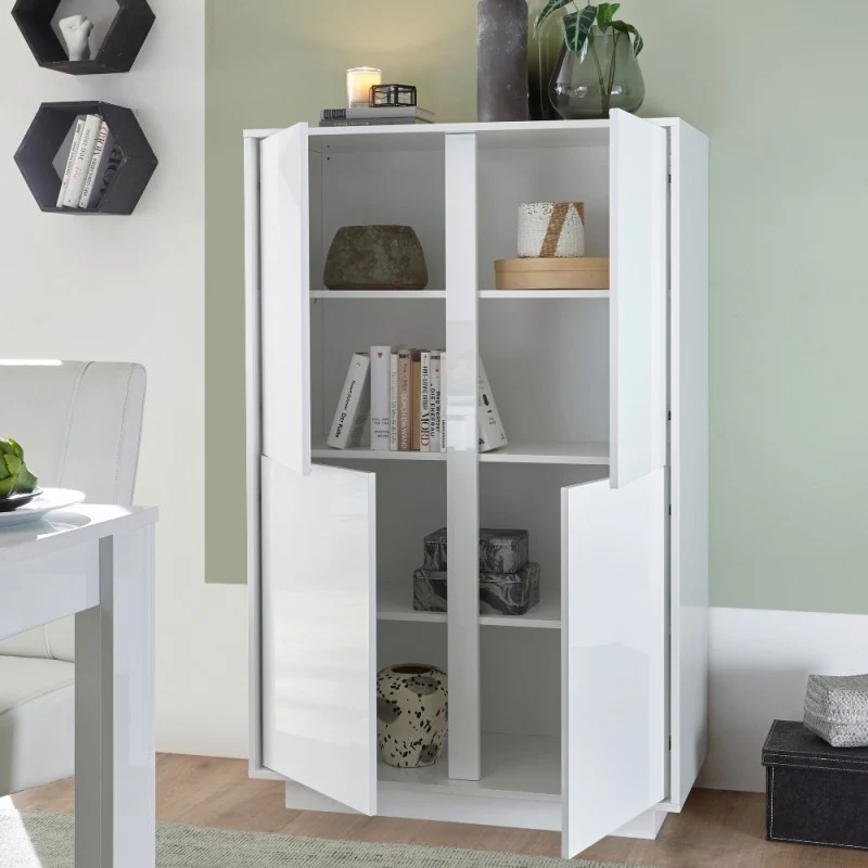 Mobile contenitore 4 ante bianco lucido 92 cm - Ice