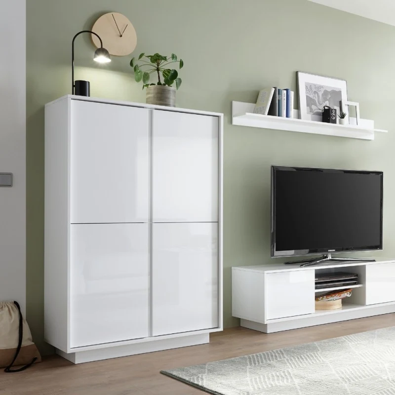 Mobile contenitore 4 ante bianco lucido 92 cm - Ice