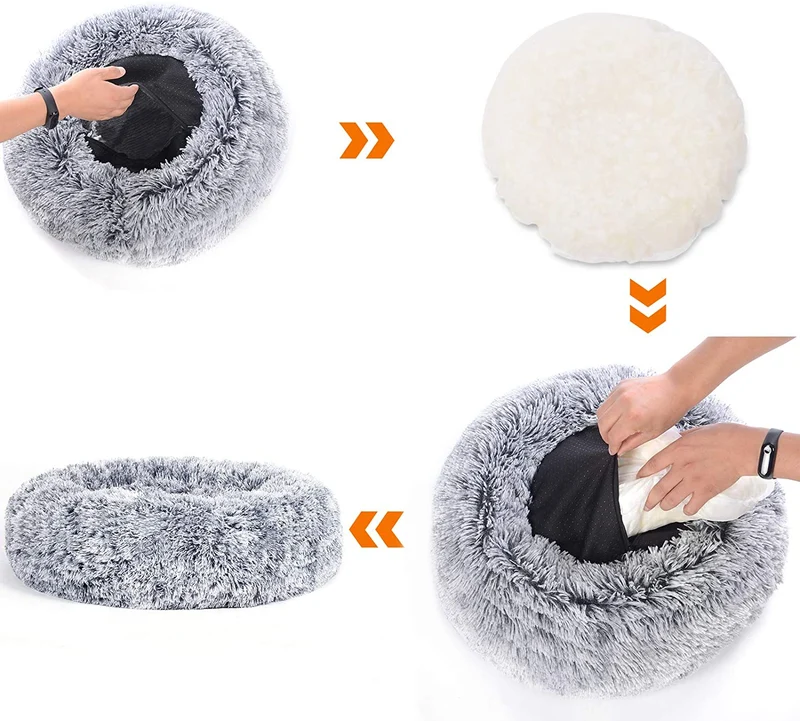 Panier pour chien ou chat design moelleux 70 x 20 cm confort optimal ambiance cosy en tissu peluche gris 12_0009723