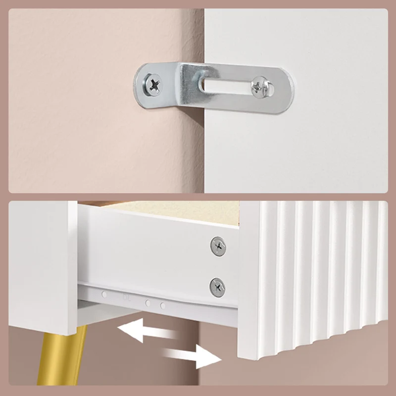 Coiffeuse avec miroir LED et 9 tiroirs moderne 40 x 110 x 135 cm espace de rangement pratique en MDF blanc 12_0013165