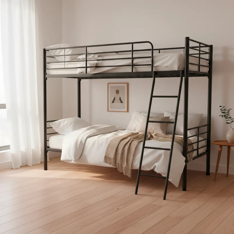 Letto a castello in metallo colore nero 199x160H cm - Monza