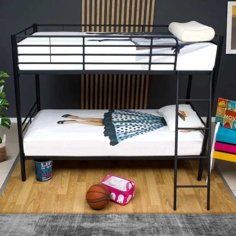 Letto a castello in metallo colore nero 199x160H cm - Monza