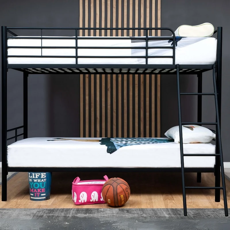 Letto a castello in metallo colore nero 199x160H cm - Monza