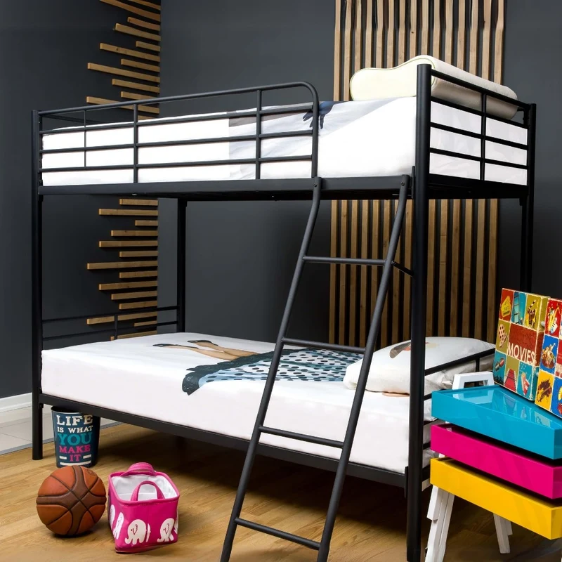 Letto a castello in metallo colore nero 199x160H cm - Monza