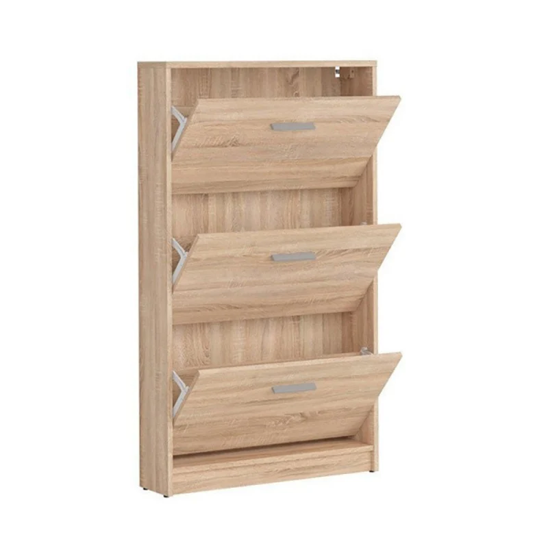 Scarpiera 3 ante a ribalta colore rovere 69,5x120H cm - Nepo