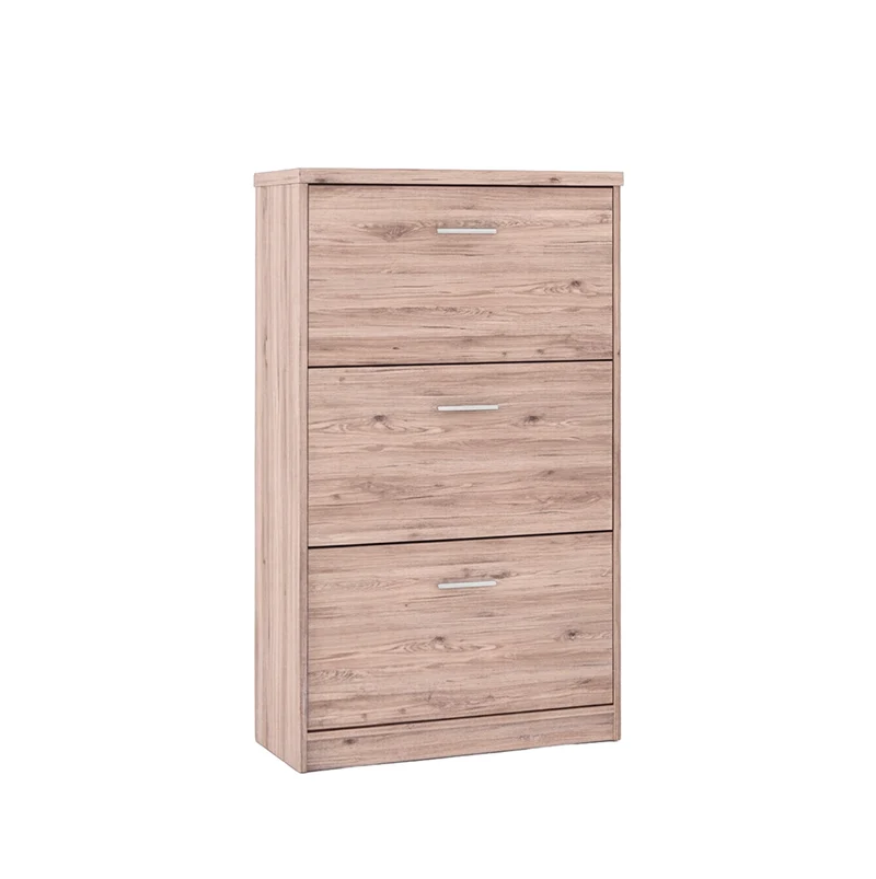 Scarpiera 3 ante a ribalta colore rovere 69,5x120H cm - Nepo