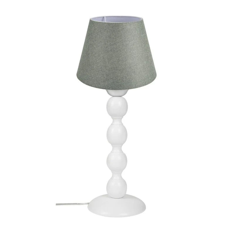 Lampada da tavolo bianca e paralume tessuto colore verde - LAGUNAH372638