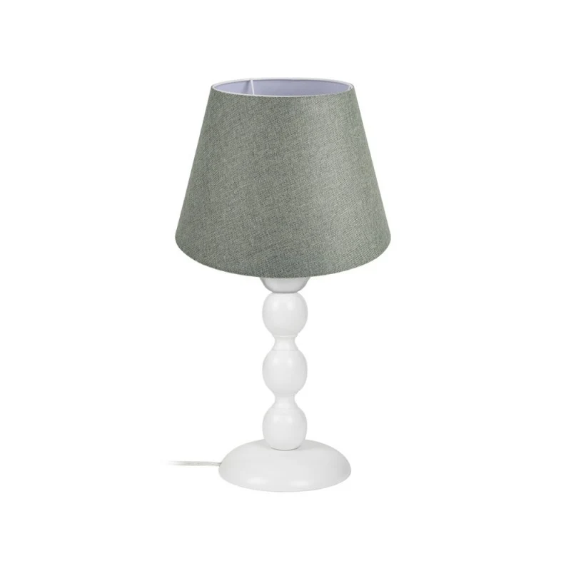 Lampada da tavolo base bianca e paralume tessuto verde - LAGUNAH272638
