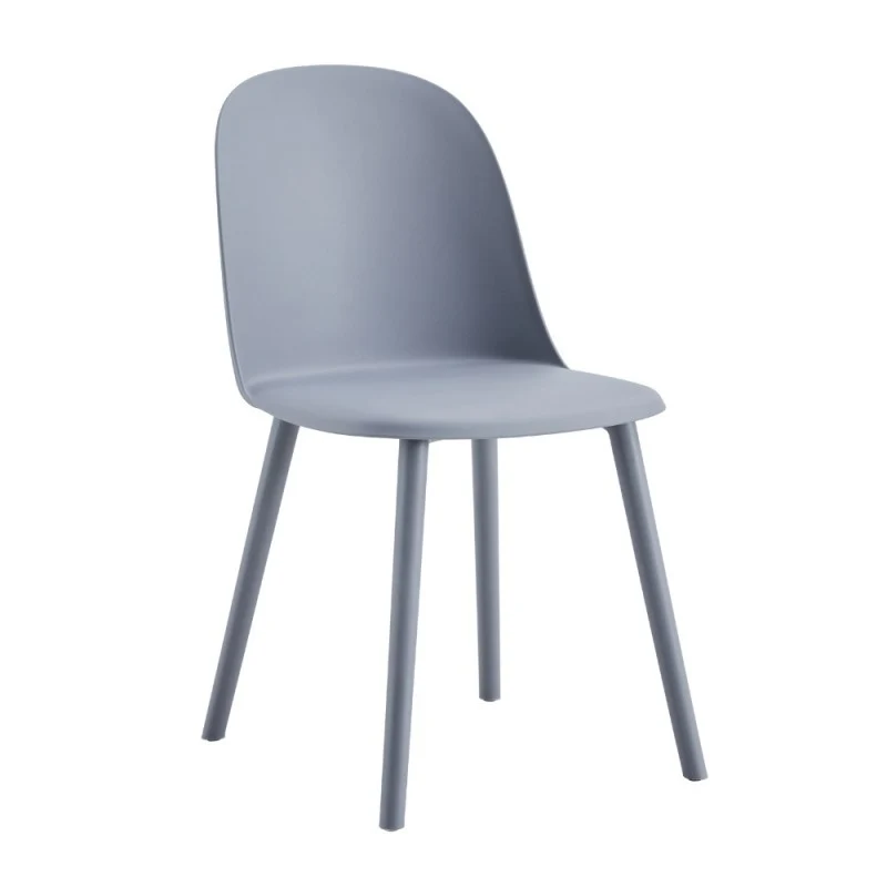 Set 4 Sedie grigio scuro in polipropilene con schienale avvolgente - Opale
