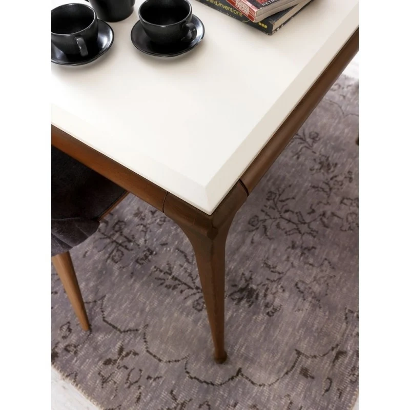 Tavolo moderno colore bianco e noce 190x105 cm - Diana