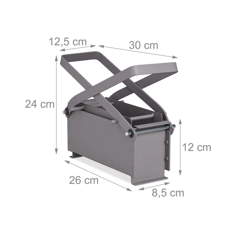 Presse manuelle pour briquettes de papier avec 2 leviers recyclage pratique 50 x 30 x 25 cm en acier gris 13_0013542