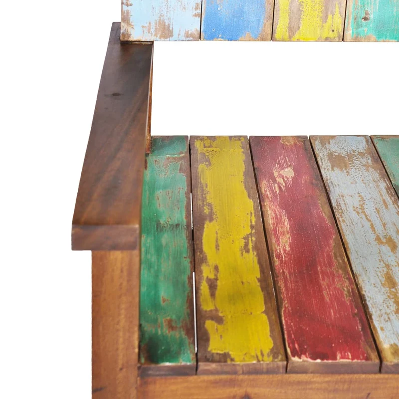 Banc banquette 115 x 51 x 80 cm bois de récupération massif 02_0011009