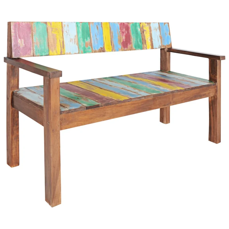 Banc banquette 115 x 51 x 80 cm bois de récupération massif 02_0011009