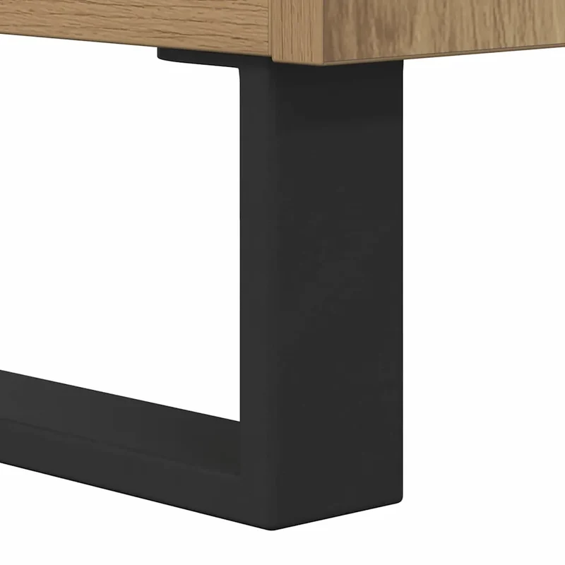 Meuble TV rectangulaire moderne avec tiroir et étagère 100 x 34,5 x 44,5 cm en bois chêne artisanal 02_0052746