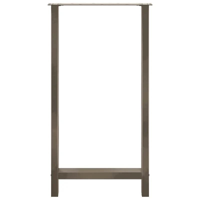 Lot de 2 pieds de table de bar en acier thermolaqué 60 x 110 cm robuste avec niveleurs réglables design moderne en acier naturel 02_0057599