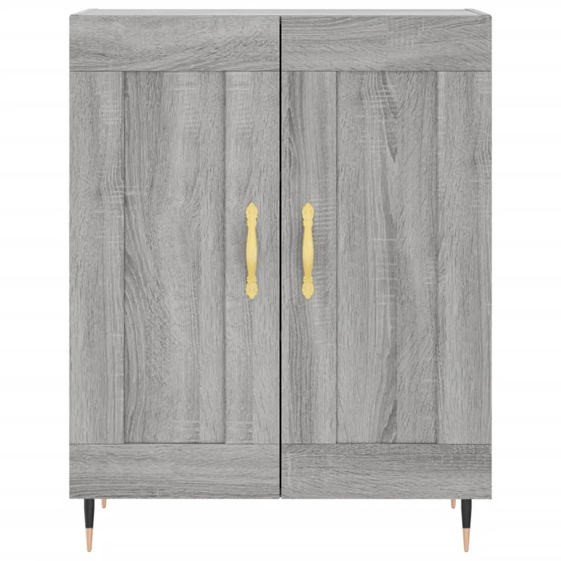 Buffet bahut commode armoire meuble de rangement organisateur cuisine salle de séjour salon sonoma 69,5 x 34 x 90 cm bois d'ingénierie gris 02_0036442