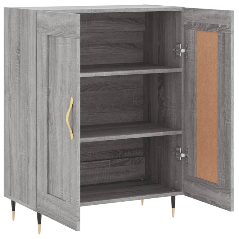 Buffet bahut commode armoire meuble de rangement organisateur cuisine salle de séjour salon sonoma 69,5 x 34 x 90 cm bois d'ingénierie gris 02_0036442