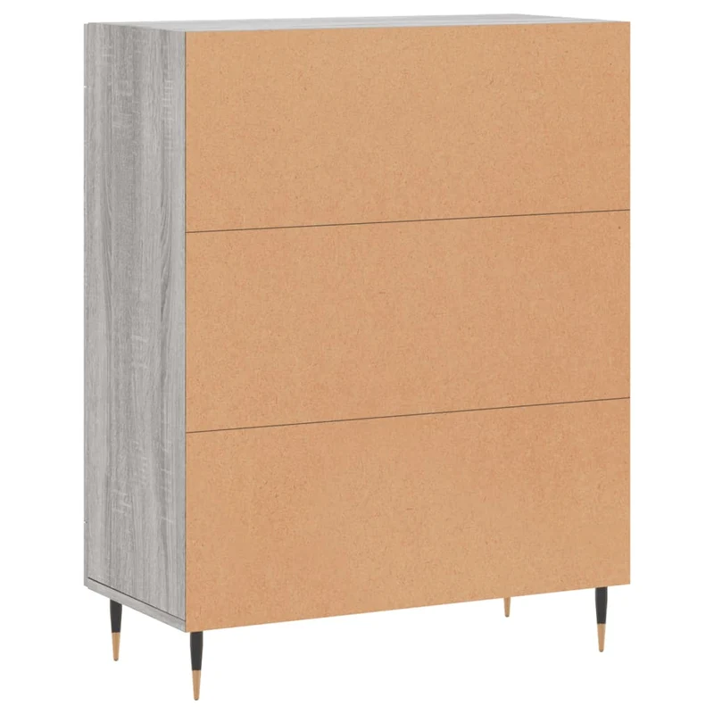 Buffet bahut commode armoire meuble de rangement organisateur cuisine salle de séjour salon sonoma 69,5 x 34 x 90 cm bois d'ingénierie gris 02_0036442