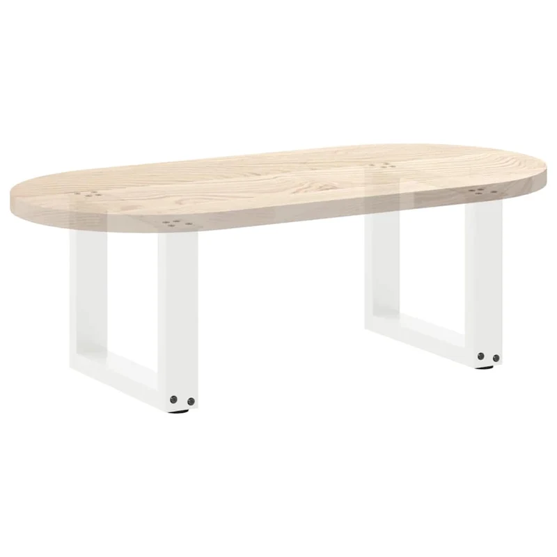 Lot de 2 pieds de table basse en U 30 x 30 cm fonctionnels modernes avec niveleurs en acier blanc 02_0057369