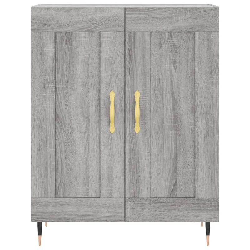 Buffet bahut commode armoire meuble de rangement organisateur cuisine salle de séjour salon haut sonoma 69,5 x 34 x 180 cm bois d'ingénierie gris 02_0035472