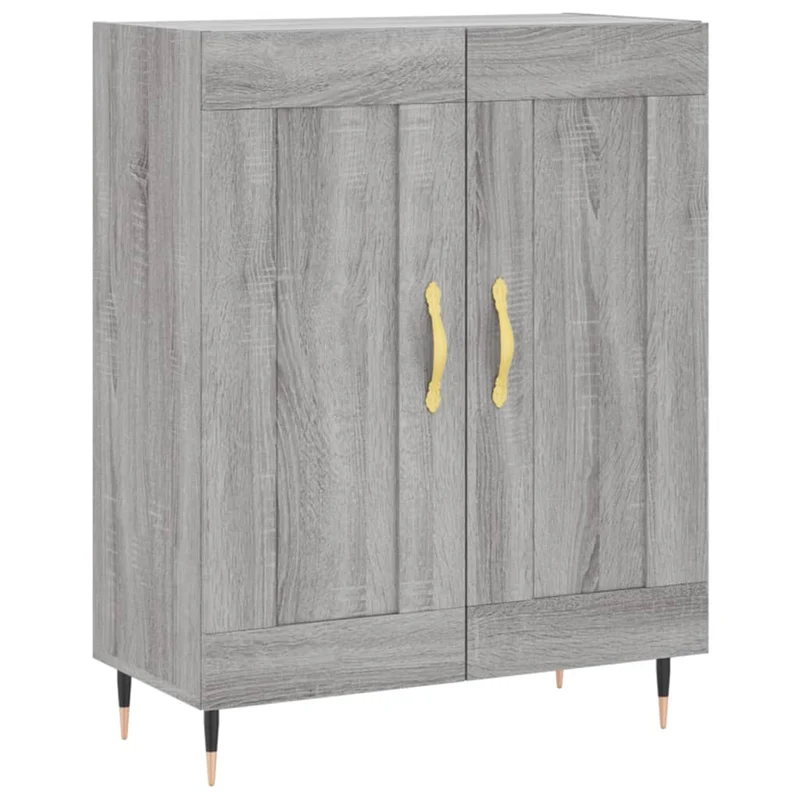 Buffet bahut commode armoire meuble de rangement organisateur cuisine salle de séjour salon haut sonoma 69,5 x 34 x 180 cm bois d'ingénierie gris 02_0035458