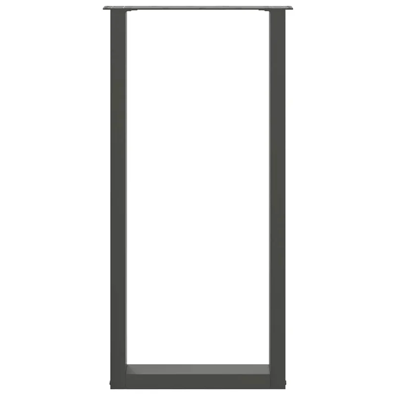 Lot de 2 pieds de table de bar en U 50 x 101 cm avec niveleurs réglables design moderne en acier anthracite 02_0057474