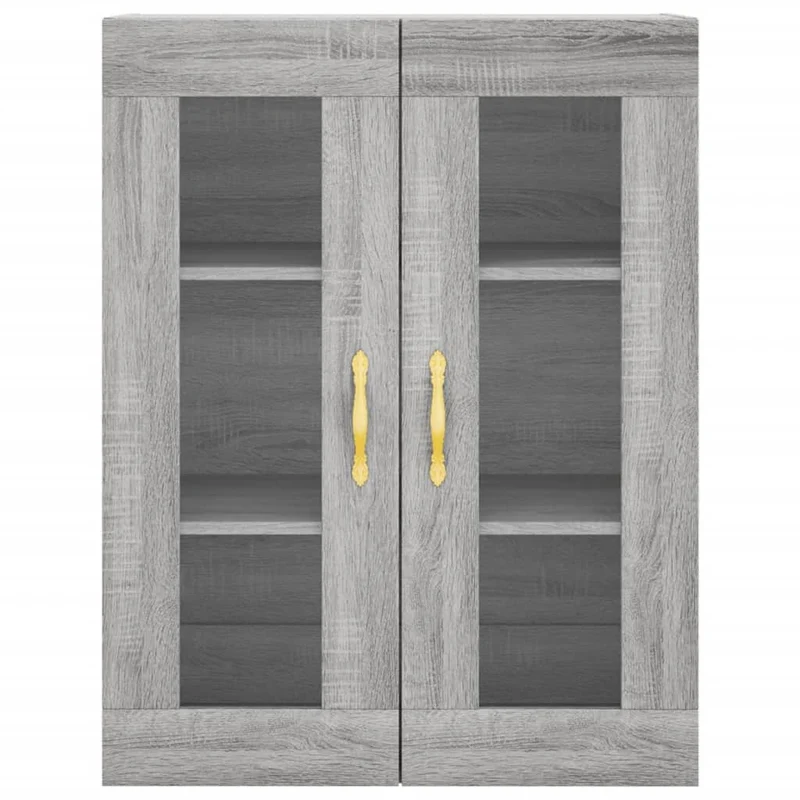 Buffet bahut commode armoire meuble de rangement organisateur cuisine salle de séjour salon haut sonoma 69,5 x 34 x 180 cm bois d'ingénierie gris 02_0035495