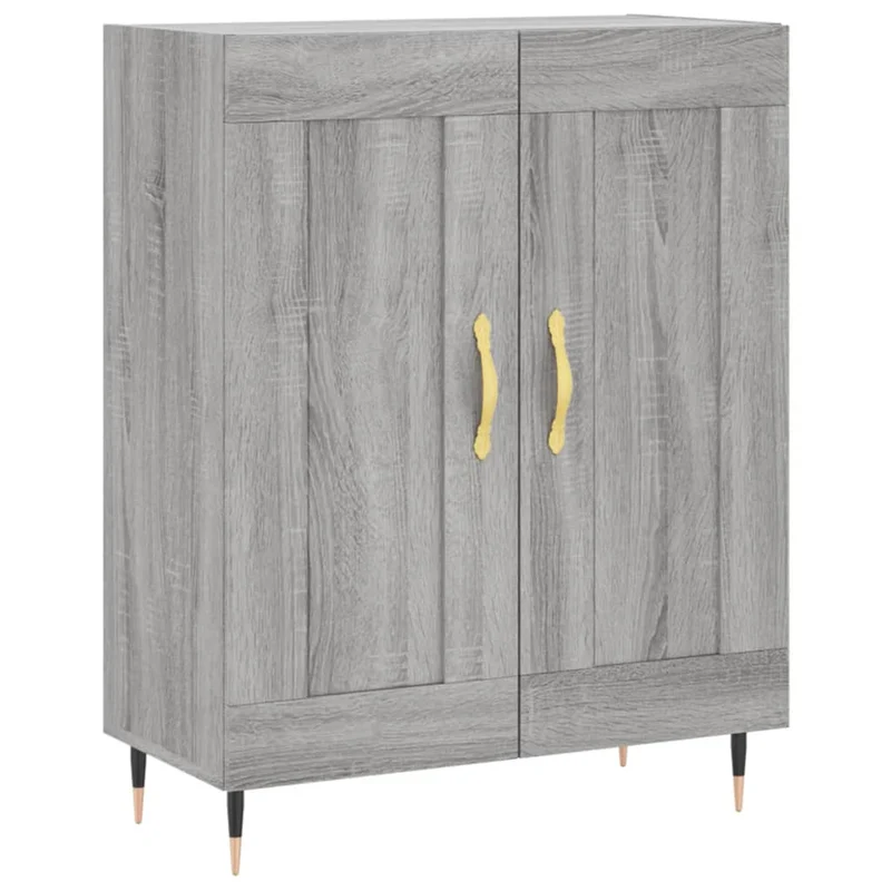 Buffet bahut commode armoire meuble de rangement organisateur cuisine salle de séjour salon haut sonoma 69,5 x 34 x 180 cm bois d'ingénierie gris 02_0035495
