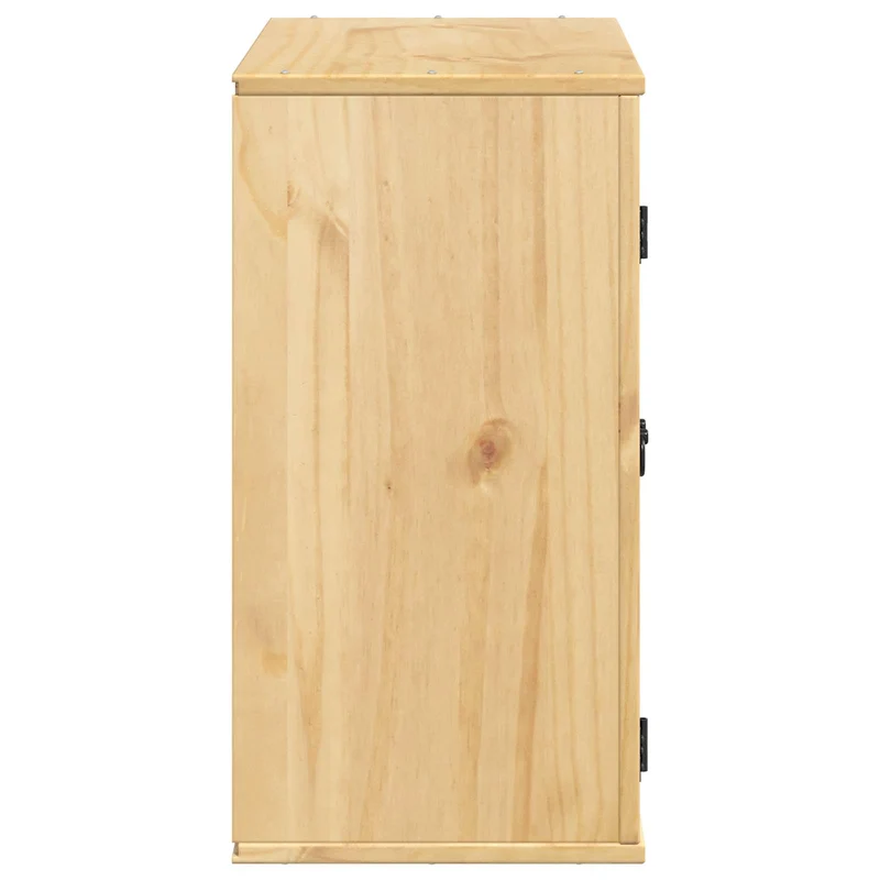 Armoire rectangulaire moderne avec étagère 60 x 32 x 60 cm rangements pratiques salon en pin massif miel 02_0058887