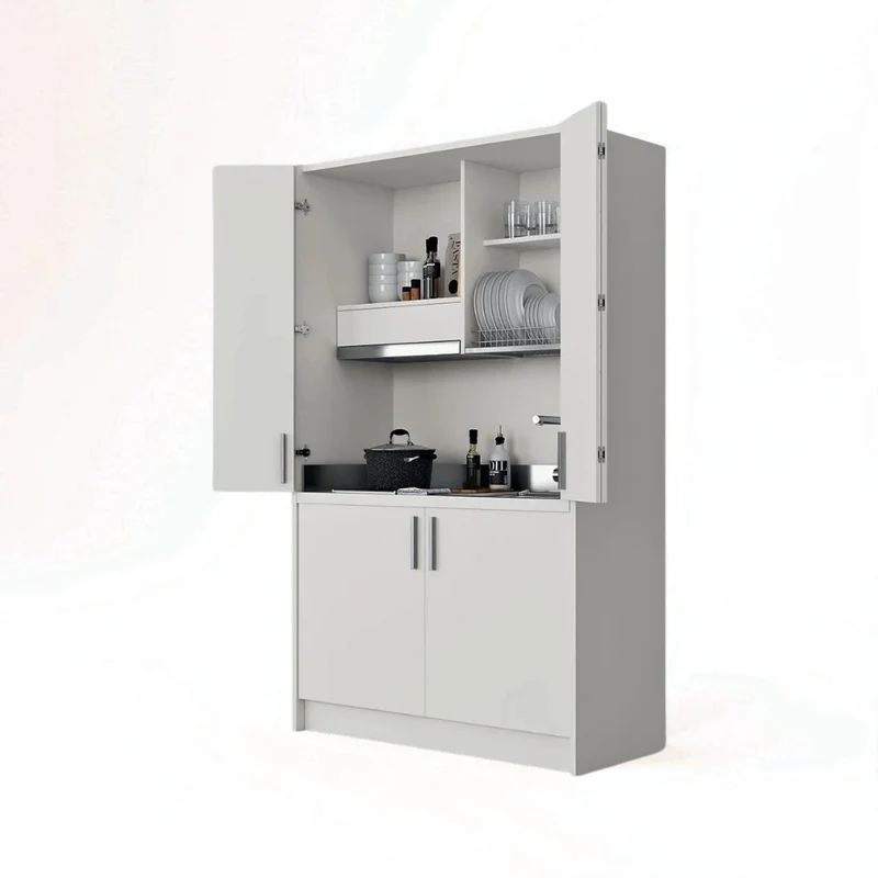 Cucina a scomparsa completa di elettrodomestici bianco 125 cm - Fold